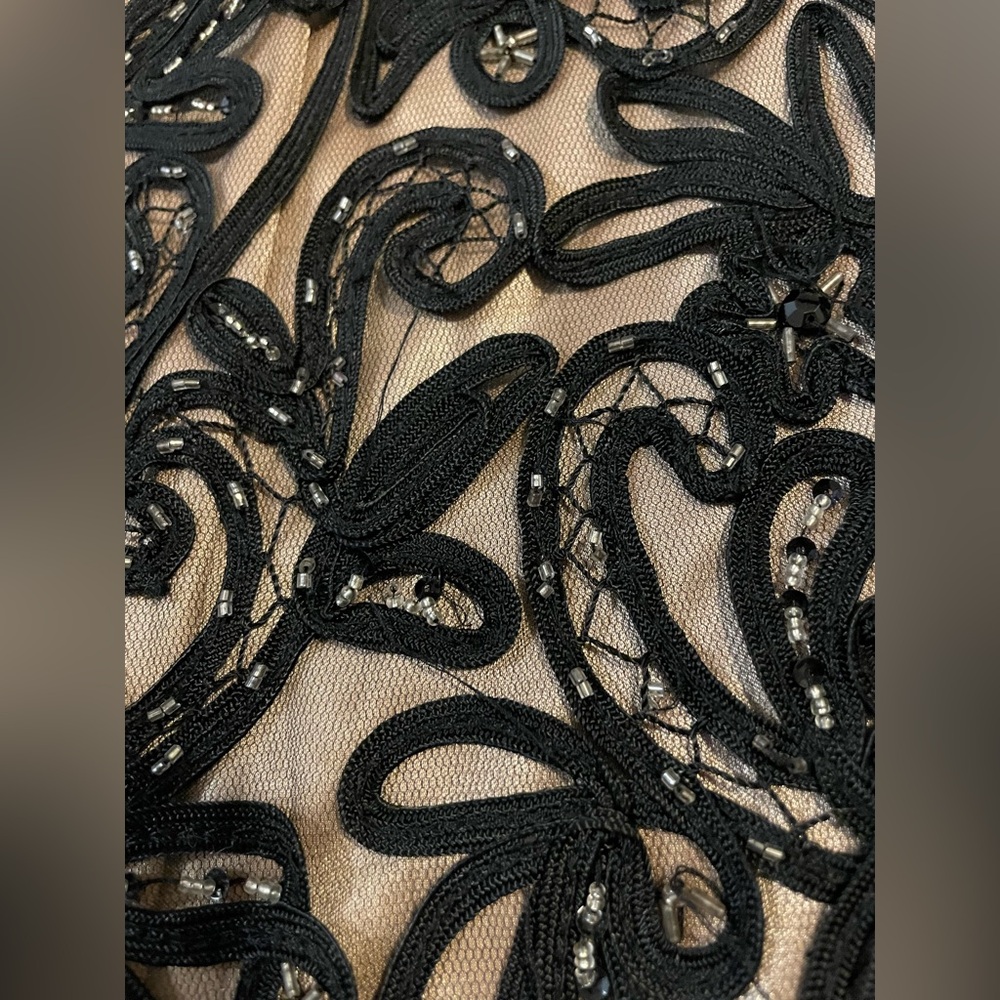 Sue Wong Nocturne Black Lace Beaded Evening Cocktail Dress Size 2 - Picture 13 of 14